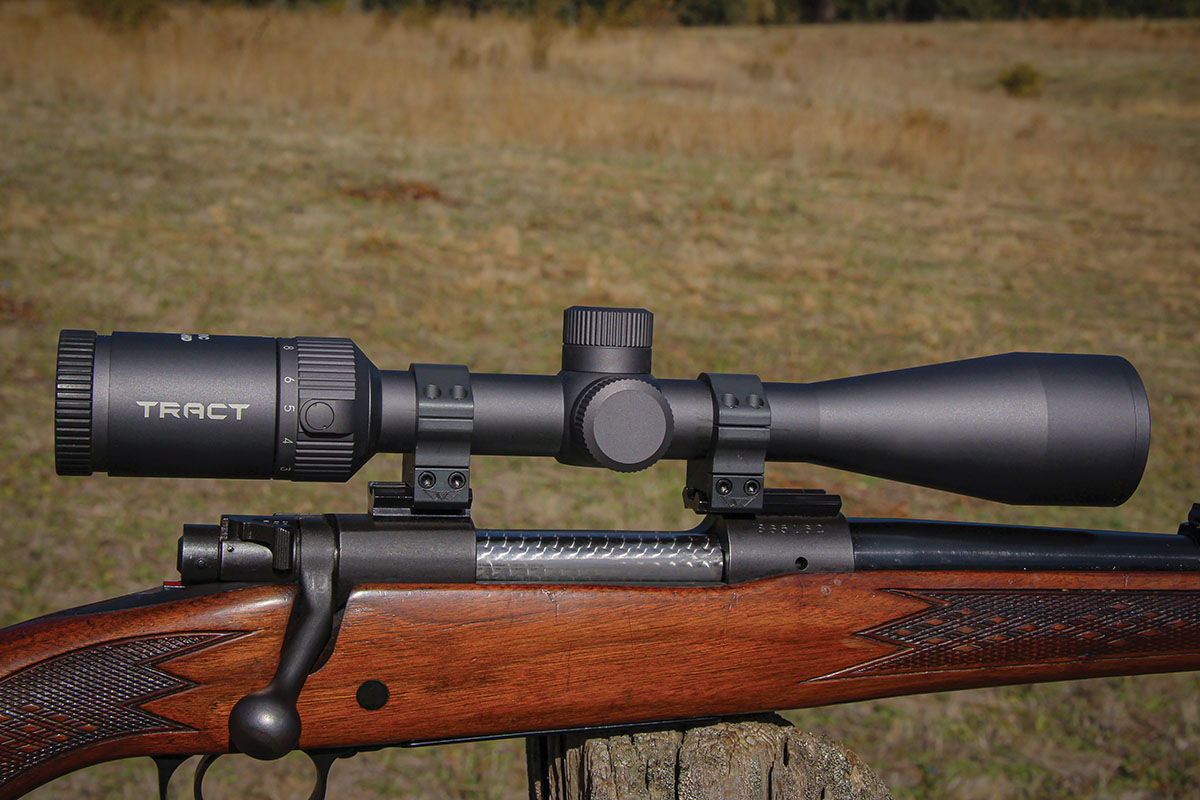 Patrick mounted Tract’s TORIC UHD 2-10x 42mm 1-inch scope on his reliable Winchester Model 70 made in 1965 and chambered in 30-’06 Springfield. It makes an ideal pairing whether hunting whitetail or elk.